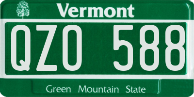 VT license plate QZO588