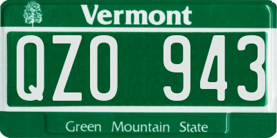 VT license plate QZO943