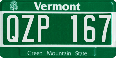 VT license plate QZP167