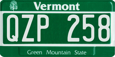 VT license plate QZP258