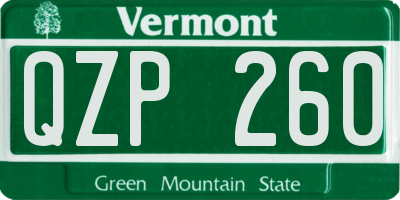 VT license plate QZP260