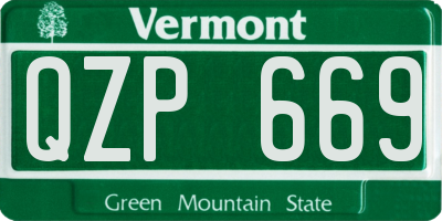 VT license plate QZP669