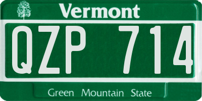 VT license plate QZP714