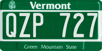 VT license plate QZP727