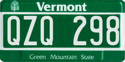 VT license plate QZQ298