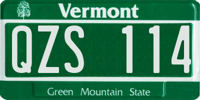 VT license plate QZS114