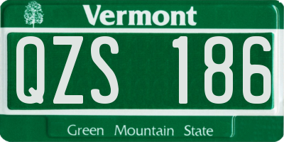 VT license plate QZS186