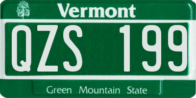 VT license plate QZS199