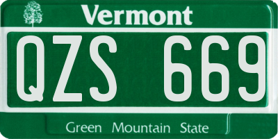 VT license plate QZS669