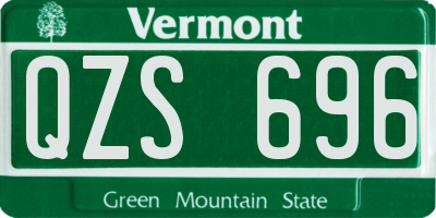 VT license plate QZS696