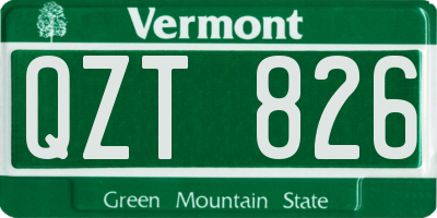 VT license plate QZT826