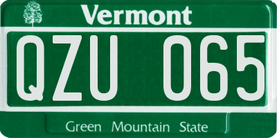 VT license plate QZU065