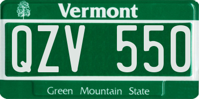VT license plate QZV550