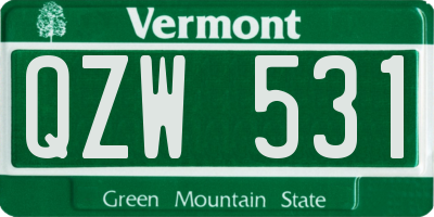 VT license plate QZW531