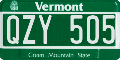 VT license plate QZY505