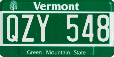 VT license plate QZY548