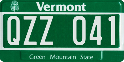 VT license plate QZZ041