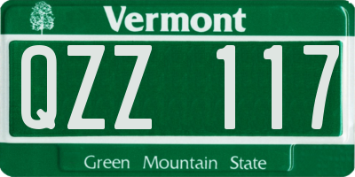 VT license plate QZZ117