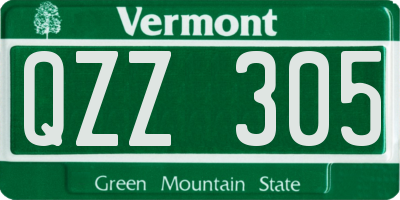 VT license plate QZZ305