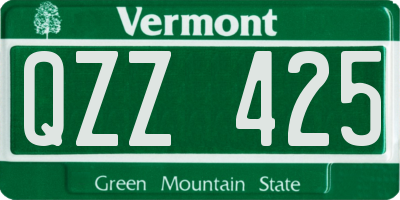 VT license plate QZZ425
