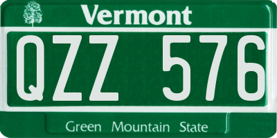 VT license plate QZZ576