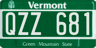 VT license plate QZZ681