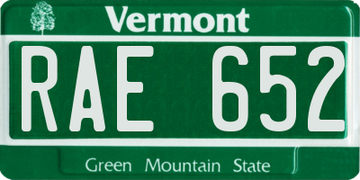 VT license plate RAE652