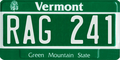 VT license plate RAG241
