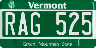 VT license plate RAG525