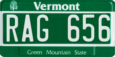 VT license plate RAG656