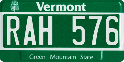 VT license plate RAH576