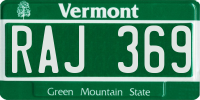VT license plate RAJ369