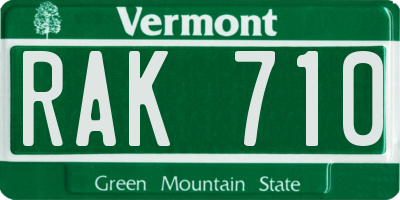 VT license plate RAK710