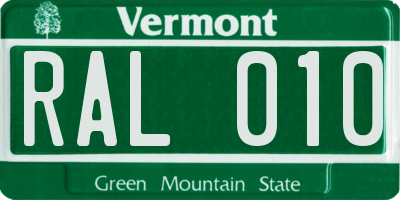 VT license plate RAL010