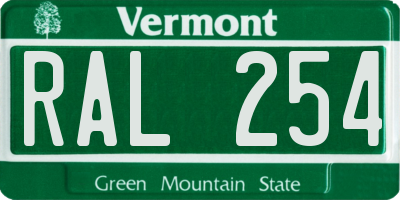 VT license plate RAL254