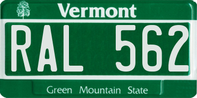VT license plate RAL562