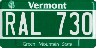 VT license plate RAL730