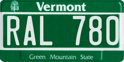 VT license plate RAL780