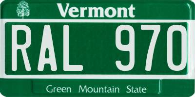VT license plate RAL970