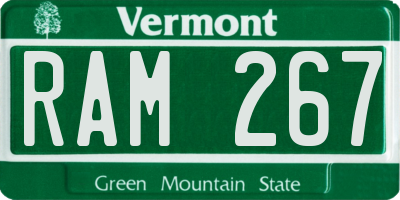 VT license plate RAM267