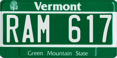 VT license plate RAM617