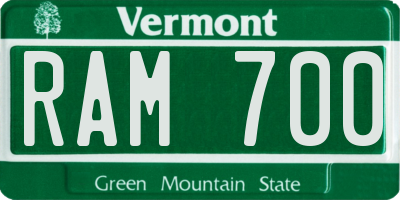 VT license plate RAM700