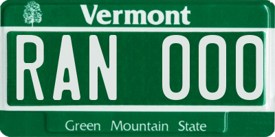 VT license plate RAN000