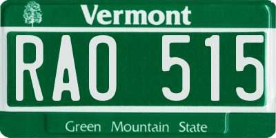 VT license plate RAO515