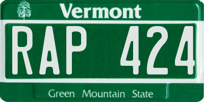 VT license plate RAP424