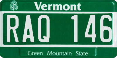 VT license plate RAQ146