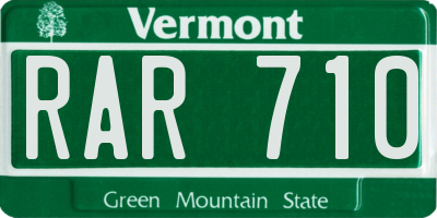 VT license plate RAR710