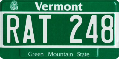 VT license plate RAT248