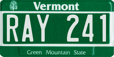 VT license plate RAY241