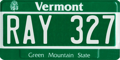 VT license plate RAY327